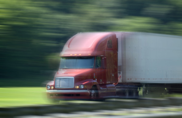 Semi truck on highway.