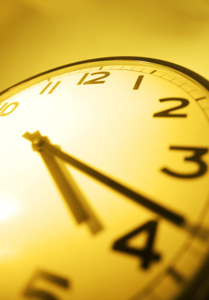 Clock face closeup.