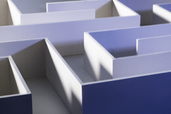 Closeup of a maze.