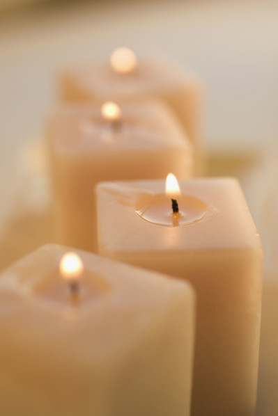 A group of lighted candles.