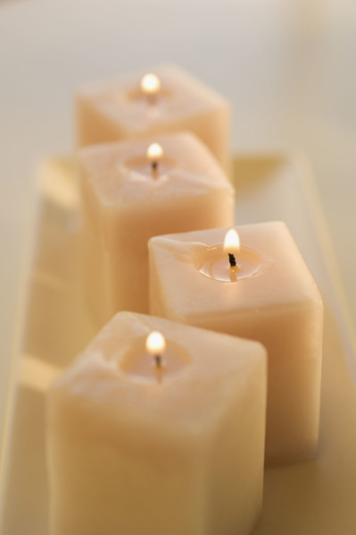 A group of lighted candles.