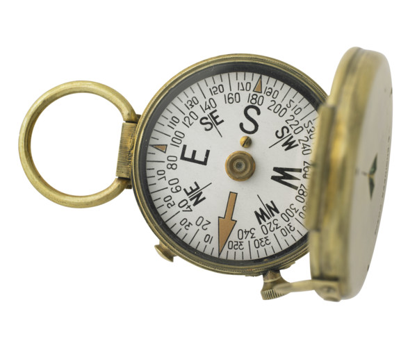 Antique compass with lid.