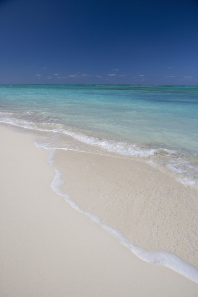 White sand beach.