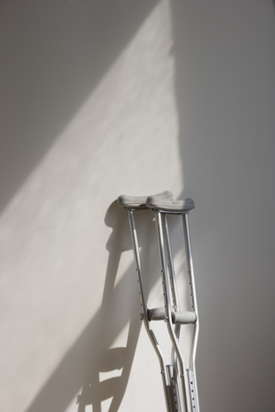 Still life of crutches.