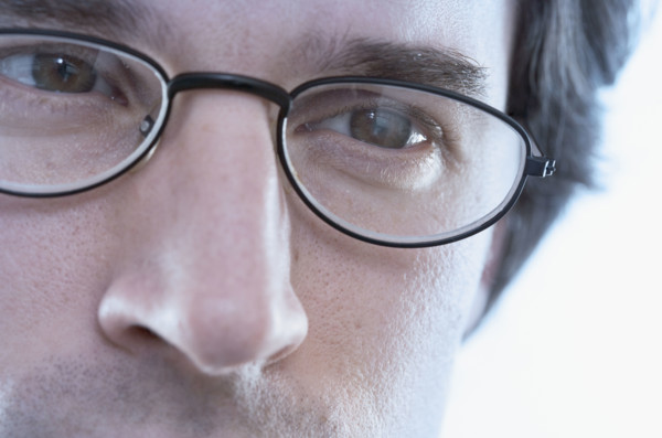 Closeup of male eyes.