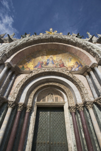 The Last Judgment Byzantine mosaic St Mark's Basilica Piazza San Marco Venice Italy.