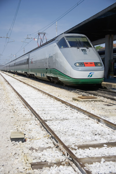 Train waiting for departure  Italy.