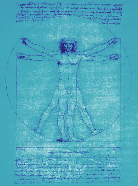 DaVinci drawing of body of man.