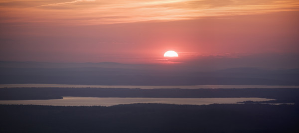 Sunset from Cadillac Mountain Acadia National Park Maine.