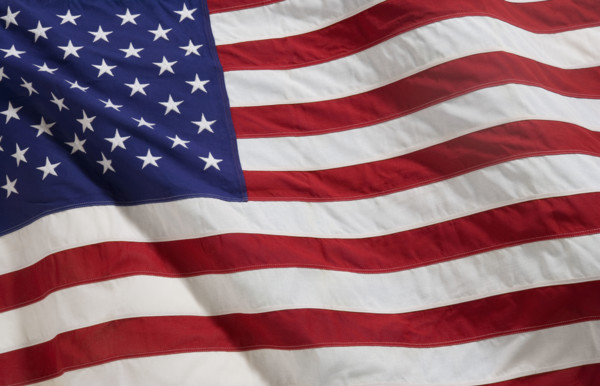 Closeup of the American flag.