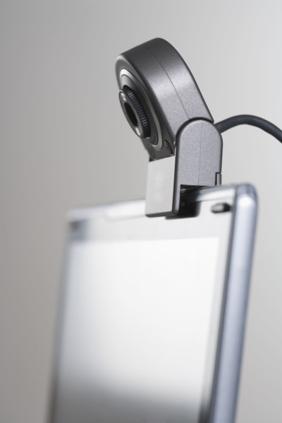 Laptop computer with webcam.
