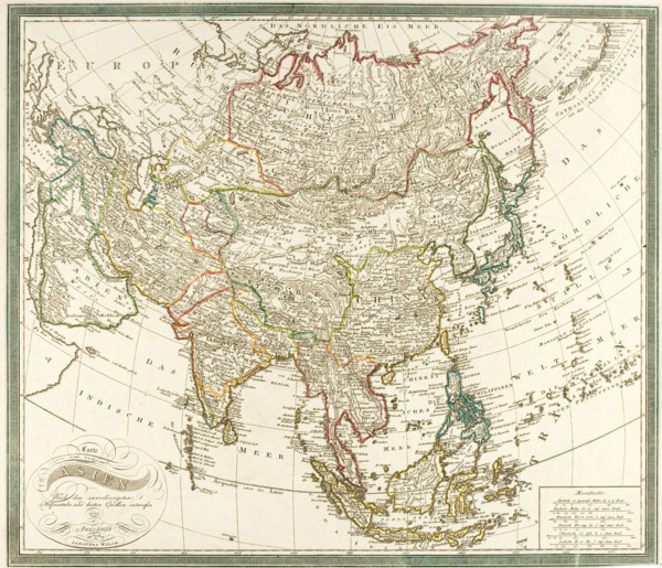 Antiquated map of Asia.