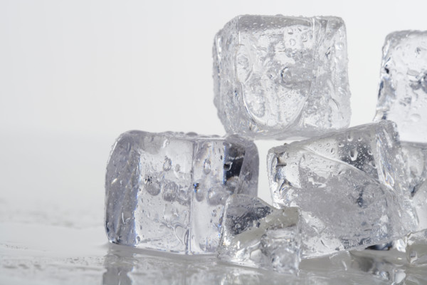 Closeup of ice cubes.