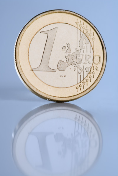 Sill life of Euro coin.