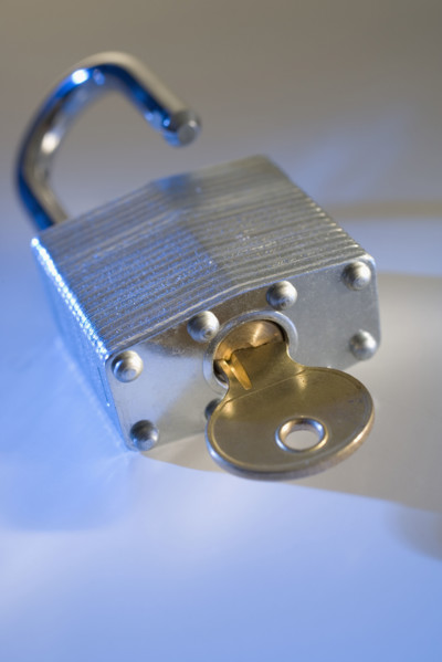 Still life of padlock.