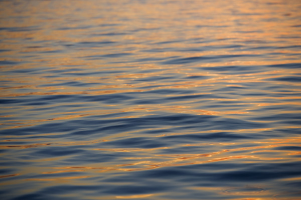Subtle sunshine on water.