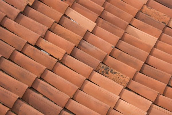 Terracotta roof tiles Italy.
