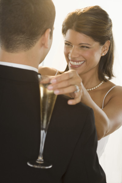 Portrait of bride and groom.