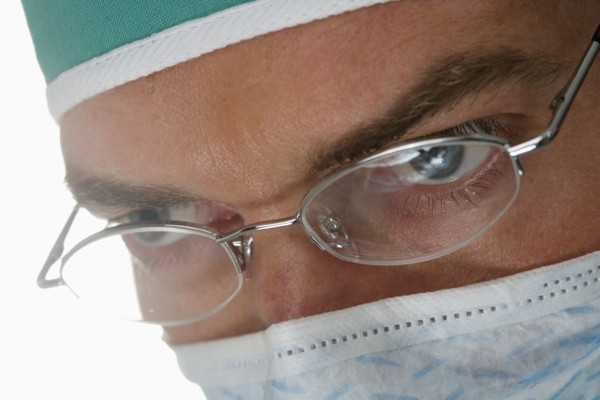 Closeup of a surgeon.