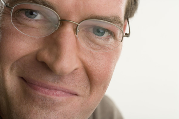 Closeup of a cheerful man.
