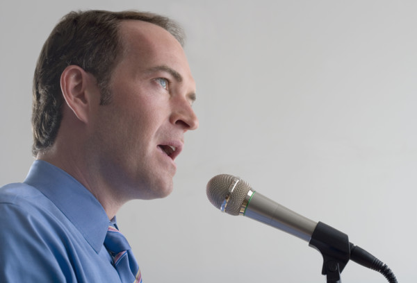 Man giving a speech.