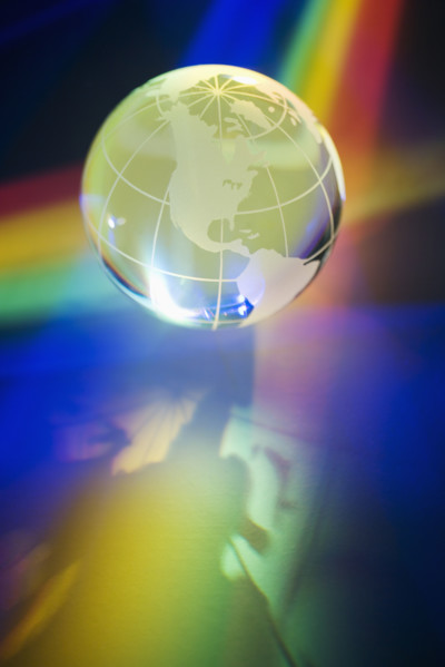Light passing through a globe.