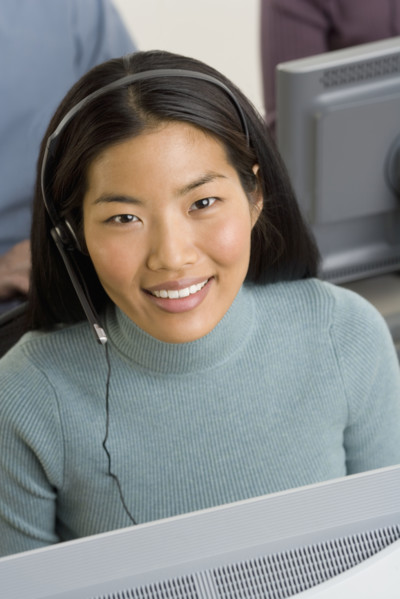 Female customer service representative.