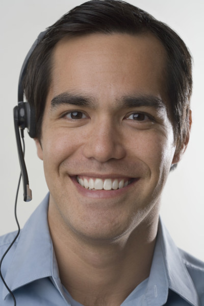 Male customer service representative.