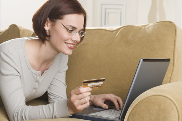 Woman shopping online.