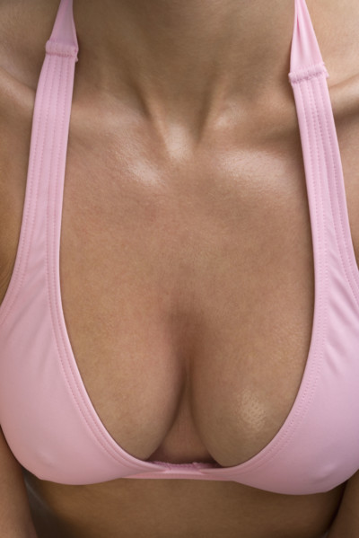 Close up of female chest.