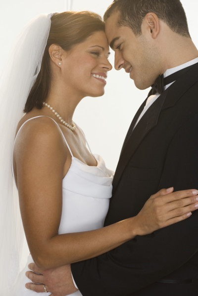 Portrait of bride and groom.