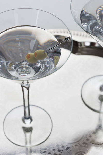 Closeup of a martini cocktail.