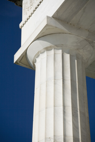 Doric column at the Lincoln Memorial Washington DC USA.