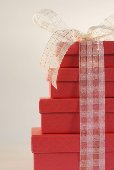 Studio shot of stacked gifts.