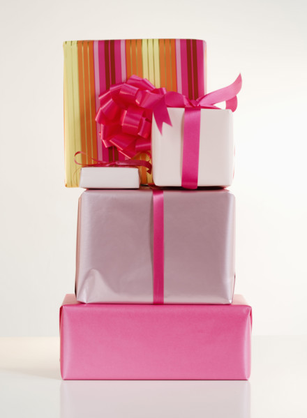 Studio shot of stacked gifts.