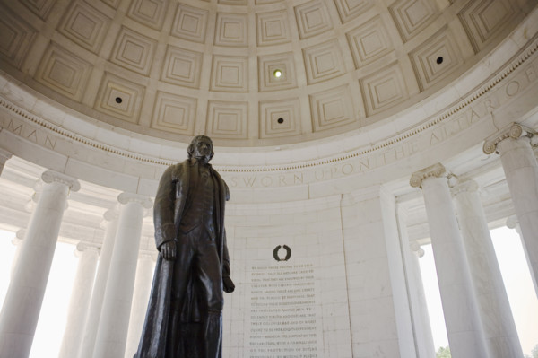 Interior of the Jefferson Memorial Washington DC USA.