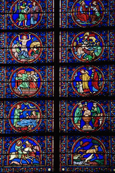 Notre-Dame de Paris
Interior view of stained glass windows.