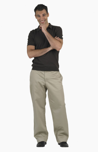 Studio shot of man smiling.