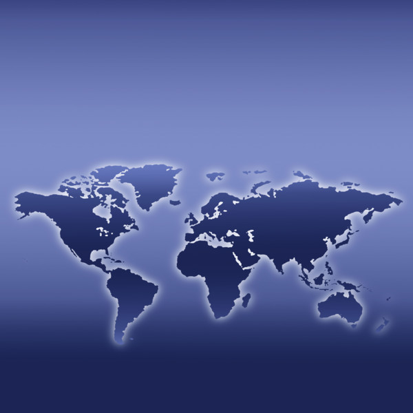 Computer generated map of globe.