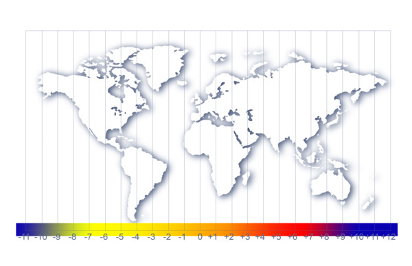 Computer generated map of globe.