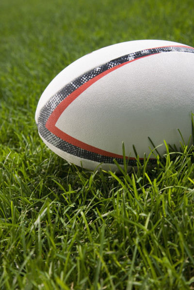 Close up of ball in grass.