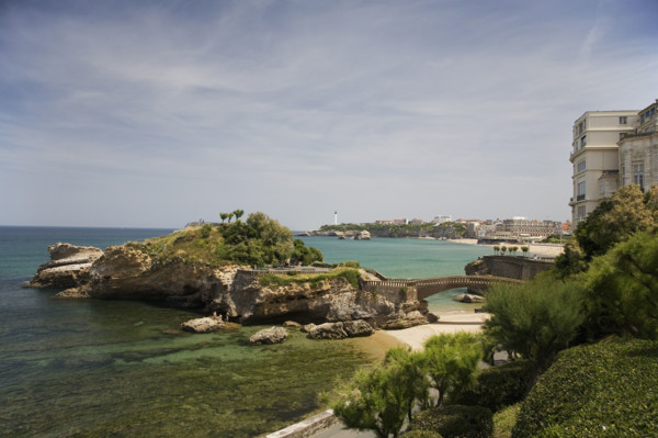 Scenic view of coastline, Biarritz, France.