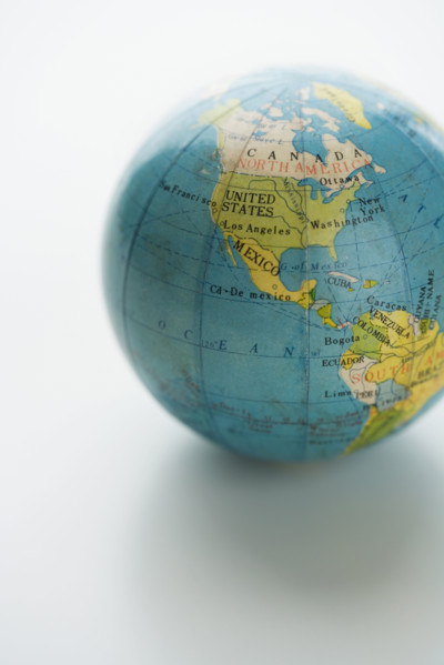 Studio shot of globe.