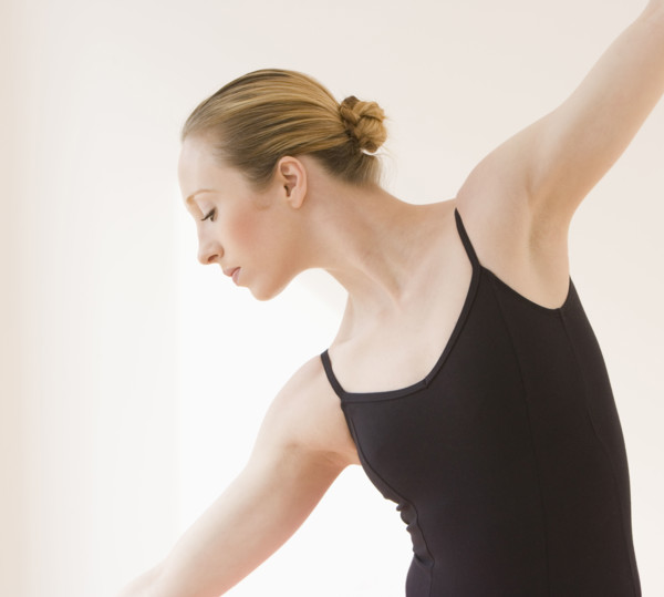 Close up of female ballet dancer.