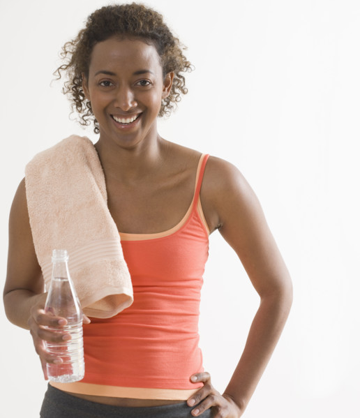 Portrait of woman wearing athletic gear.
