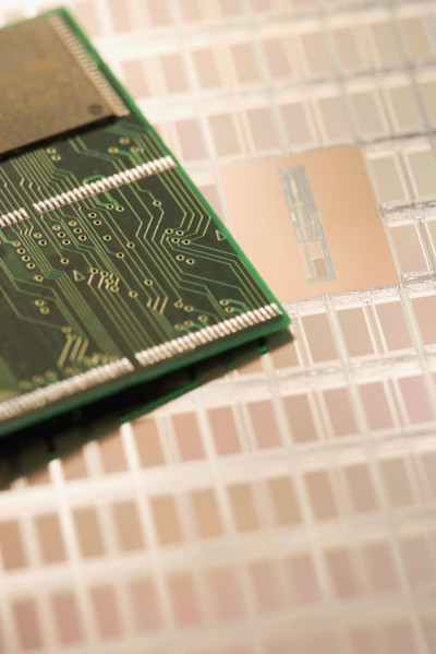 Close up of computer chip.
