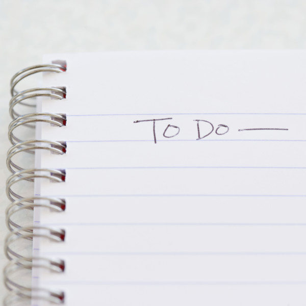 Close up of To Do list in notebook. Date : 2006