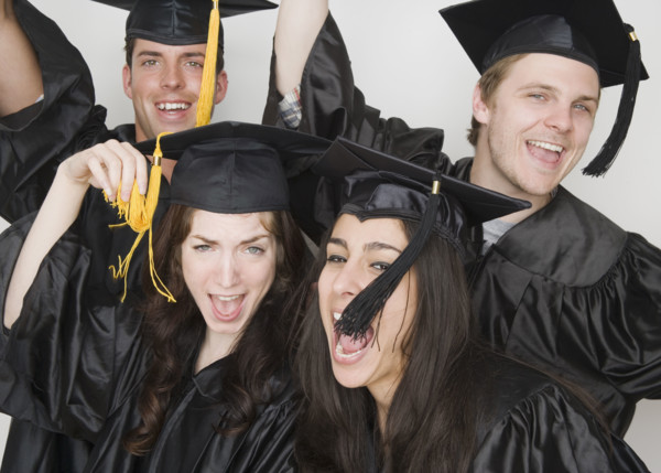 New graduates cheering. Date : 2007