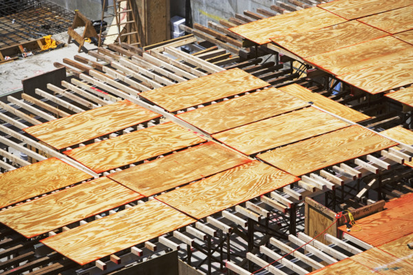High angle view of construction site. Date : 2007