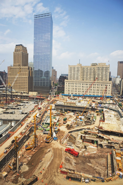 High angle view of ground zero, New York City. Date : 2007